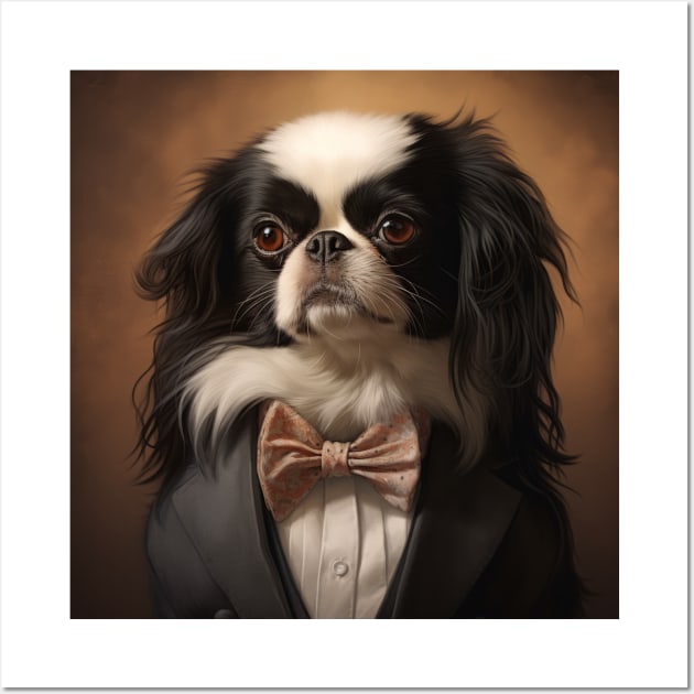 Japanese Chin Dog in Suit Wall Art by Merchgard